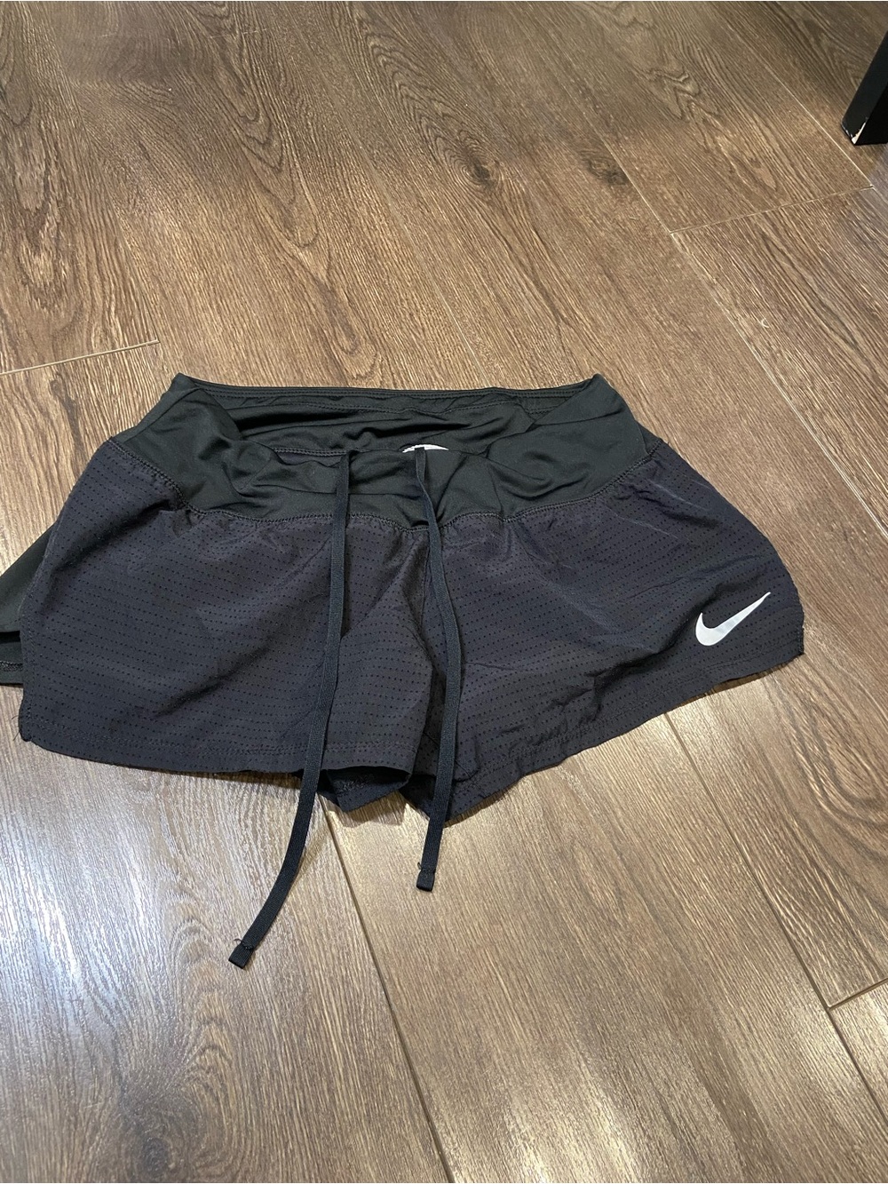 Nike Youth Black Running Shorts with Drawstring